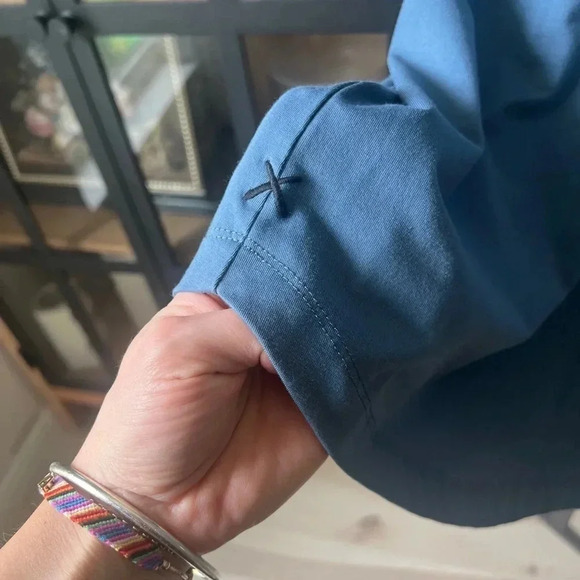 CUTS Polo curved hem river slate blue performance short sleeve shirt collar XXL - Picture 5 of 7